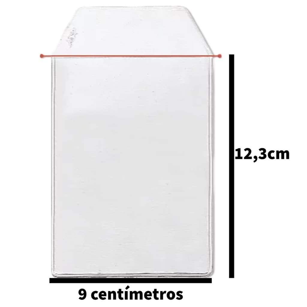 Kit 100 Envelopes Transparente Plástico Capa Protetora Porta Documento Tamanho 9x12cm Modelo P-9 ACP
