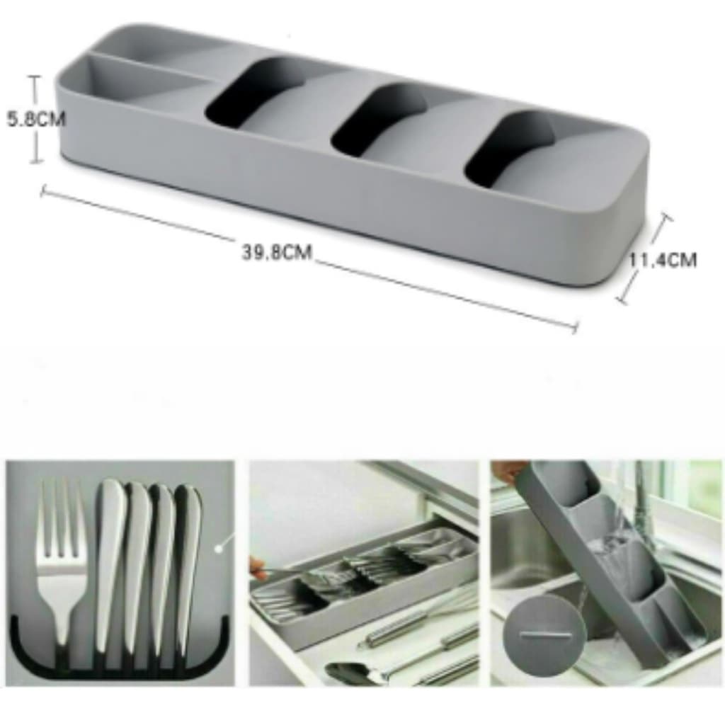 Kit Cozinha 2  Divisor Gaveta Utensílios Organizador Porta Talher Armazenamento c/ 5