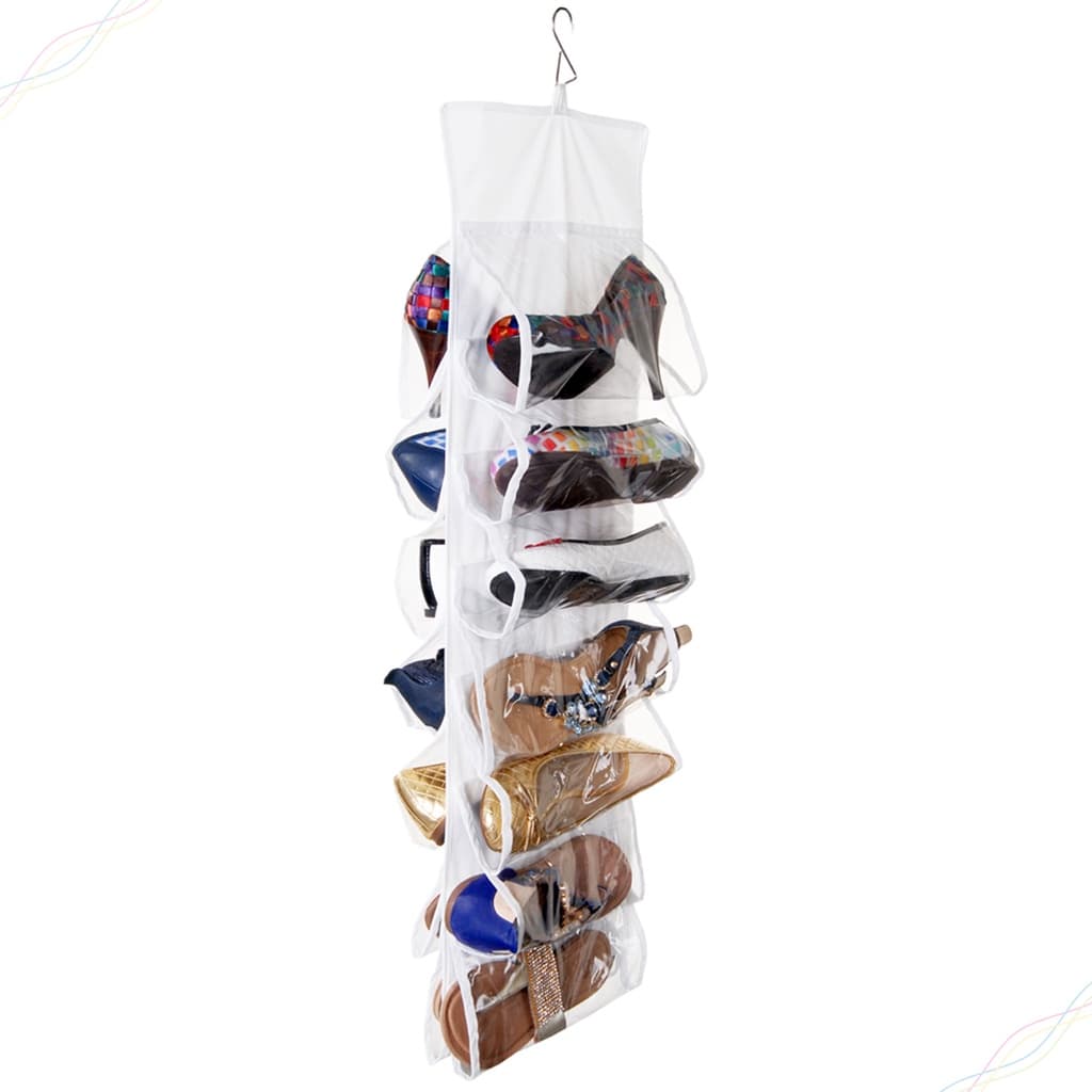 Sapateira Vertical 7 Pares de Sapato 85x28 cm TNT e PVC com Gancho VB Home