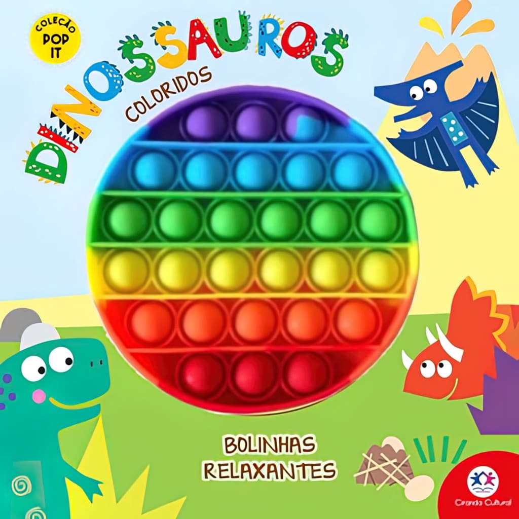 Livro Pop it Dinossauros Coloridos