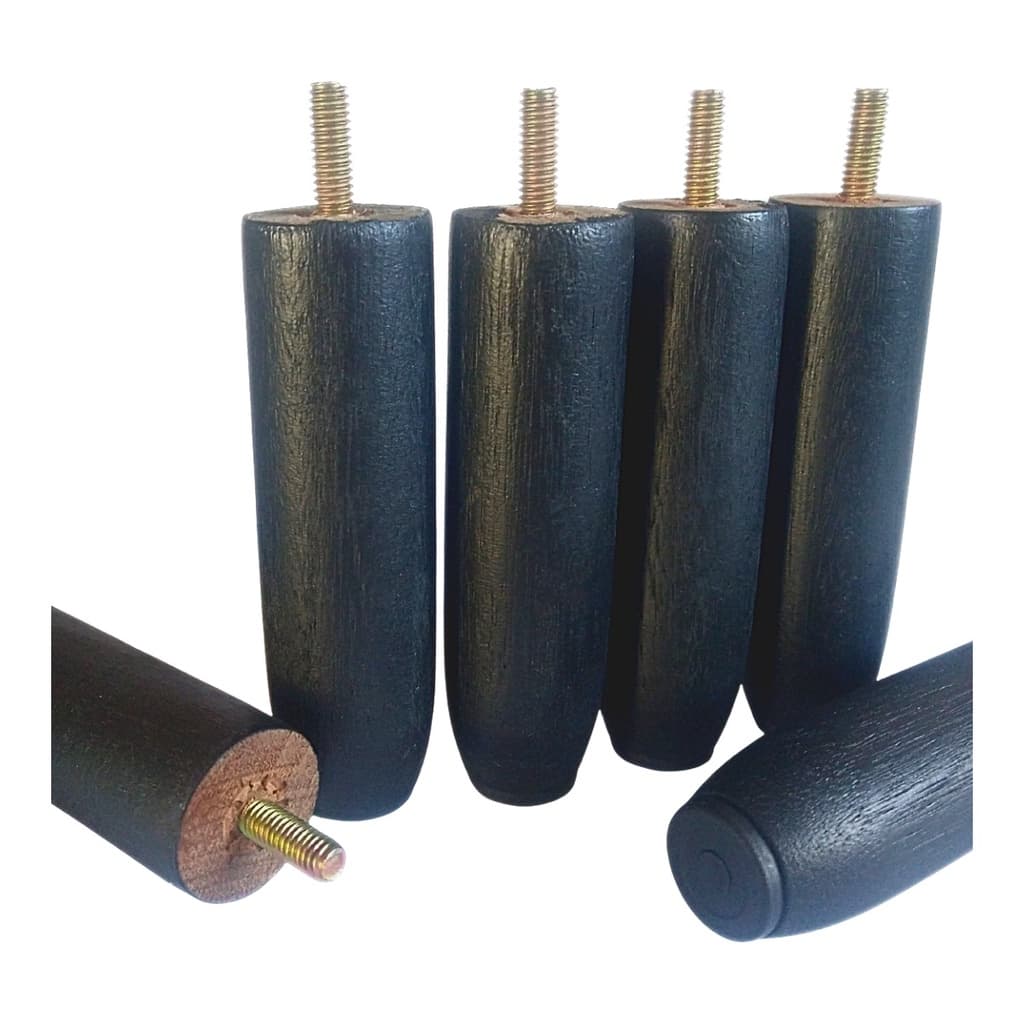 Kit Pes Cama Box 6 Peças Pezinho Madeira Maciça 12cm Casal