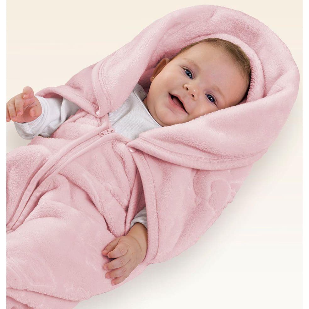 Cobertor / Saco De Dormir Bebê Baby Sac Rosa Jolitex 2 Em 1