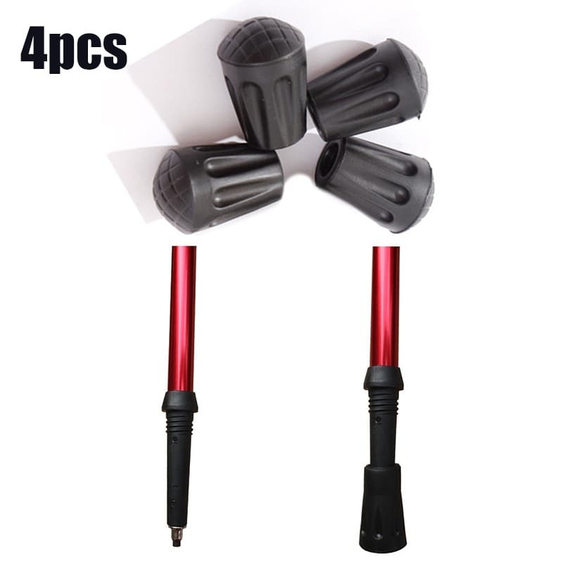 Pacote De 4 Ponteiras De Bastão De 10 * 35mm De Ponta De Embreagem De Borracha Grip Black