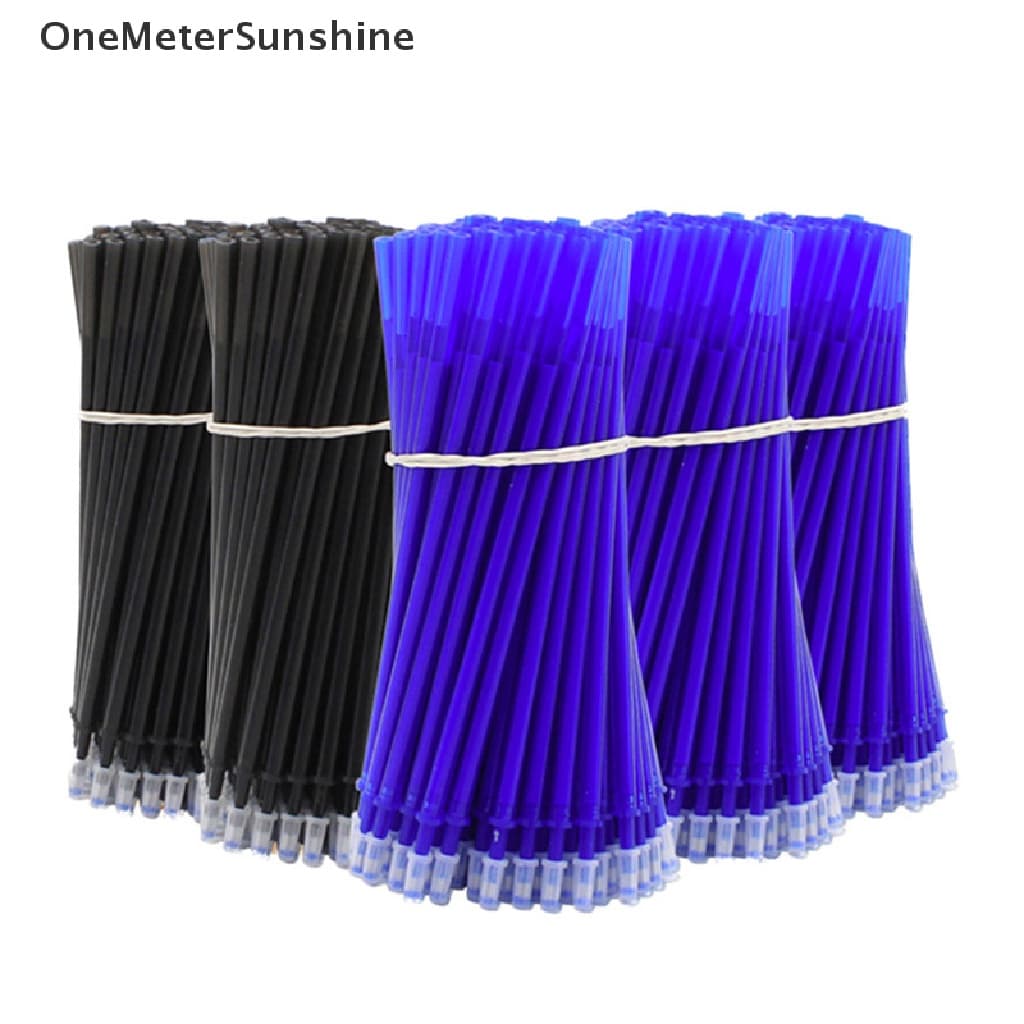 OMS 100 Pcs/Lote 0,5mm Gel Caneta Apagável Refil Conjunto De Hastes De Recarga Azul Tinta Preta br