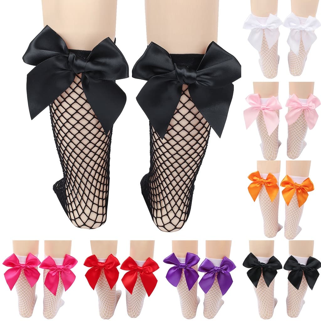 Meias De Bebê Com Arco Fishnet Verão Ocas