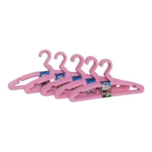 Kit 25 Cabides Infantis Rainha Rosa Reforçado Antitoxico Organização Quarto Bebê