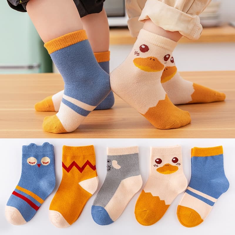 5 Pares Meias De Algodão Bebê 0-13 Anos Menino Meninas Fofas Desenho Animal Fofo Infantis Suaves