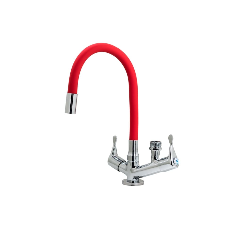 Torneira Maquina Vermelha Luxo 1/4V Mesa/Bancada Metal C10