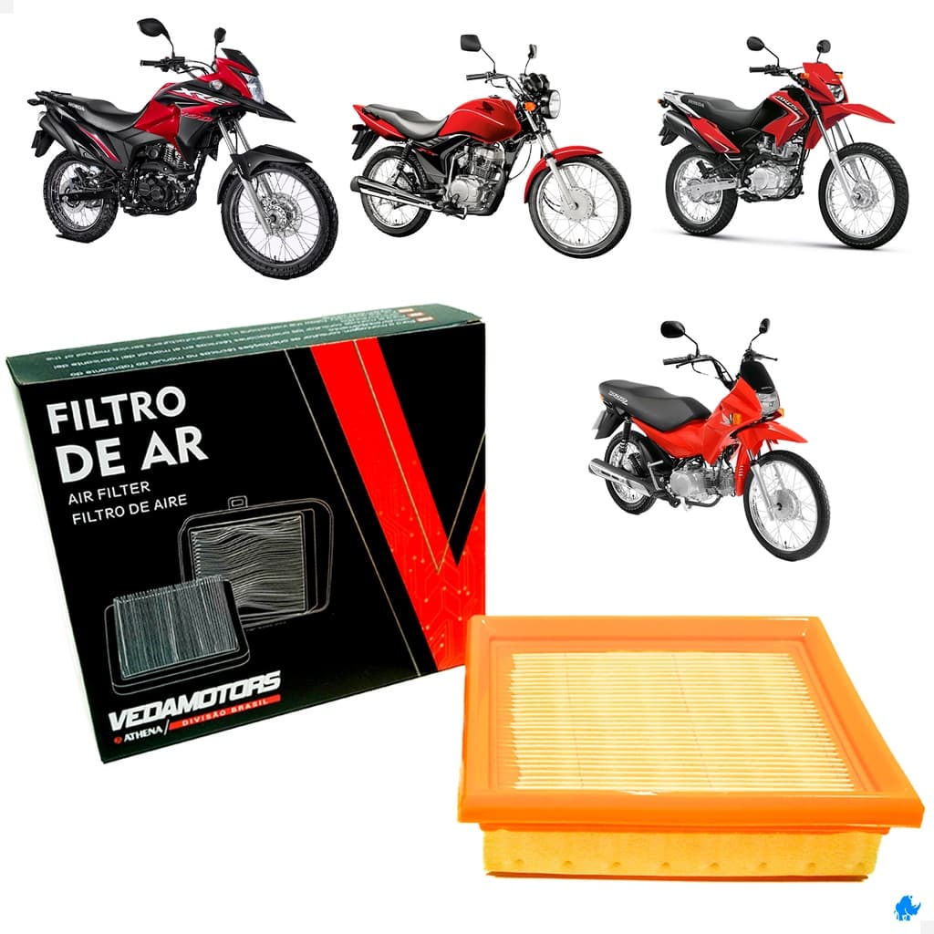 Filtro de Ar Honda CG Titan Fã Cargo NXR Bros 125 150 160 POP 100 110  XRE 190  2003 em diante