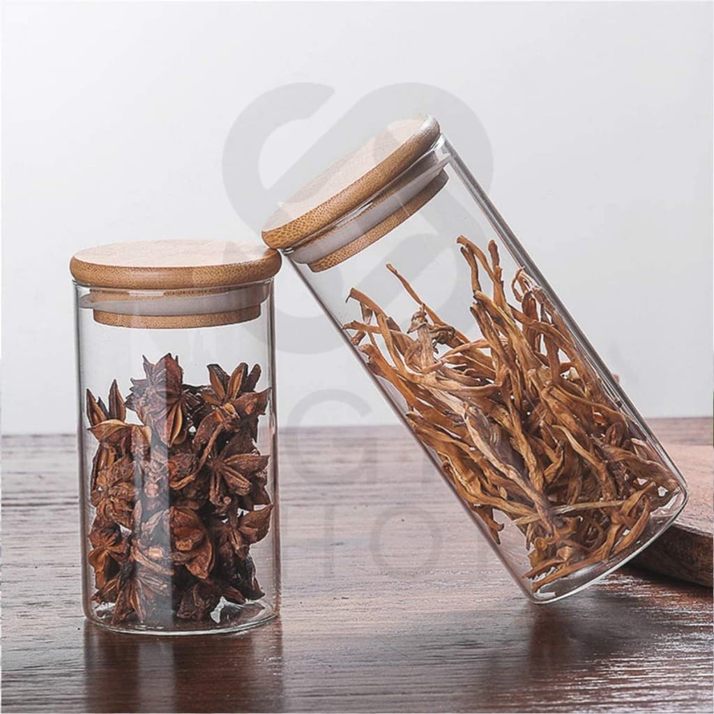 Pote De Vidro  Com Tampa Bambu - Oikos Redondos P/ Mantimentos De  550ml - Potes Mantimentos Herméticos Atacado Varejo