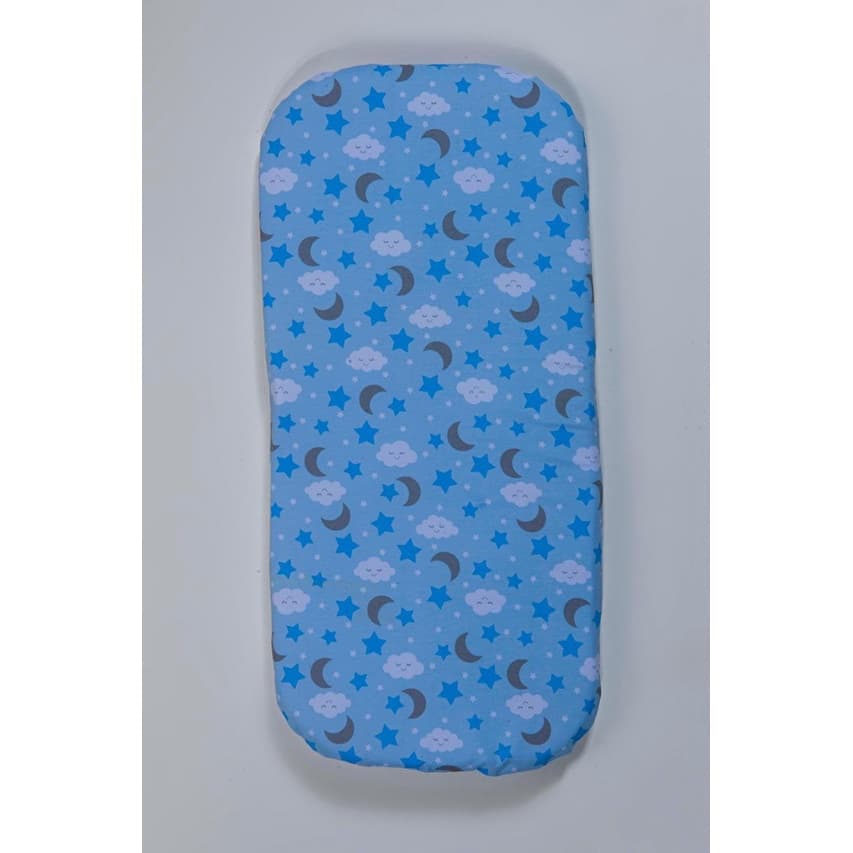 Colchonete para Carrinho de Bebê Estrelinhas Azul bebe com cinza Céu com Espuma densidade 16 Colchao para Carrinho Moises Azul bebe com cinza Céu