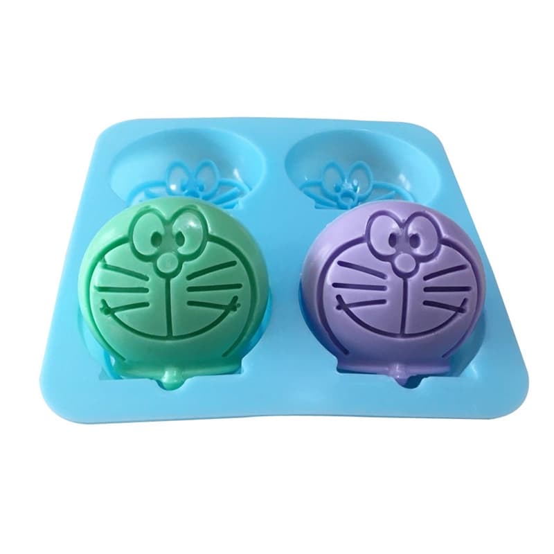 4cavidades Sabonete De Bricolagem Para Fazer 3D Molde De Silicone Bolos Em Forma De Gato Assar Feito À Mão