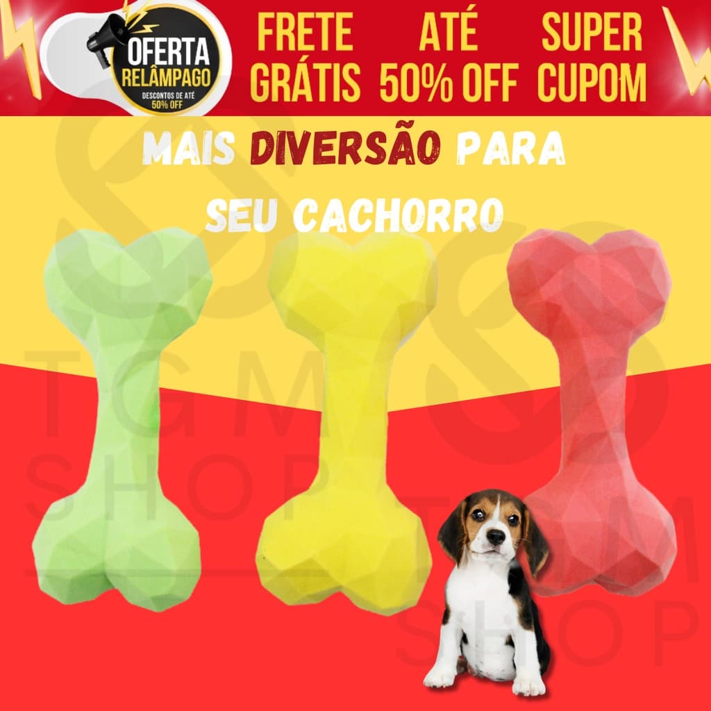 Brinquedo Osso Geométrico Mordedor Para Cão 16,5cm Borracha Maciça Pet Cães Escova Dente Clean Massageador Cachorro Remove Tártaro Limpador De Dente Higiênico