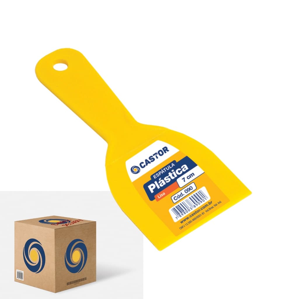 Caixa c/12 Espátulas Multiuso Plástica 7cm Lisa - Castor