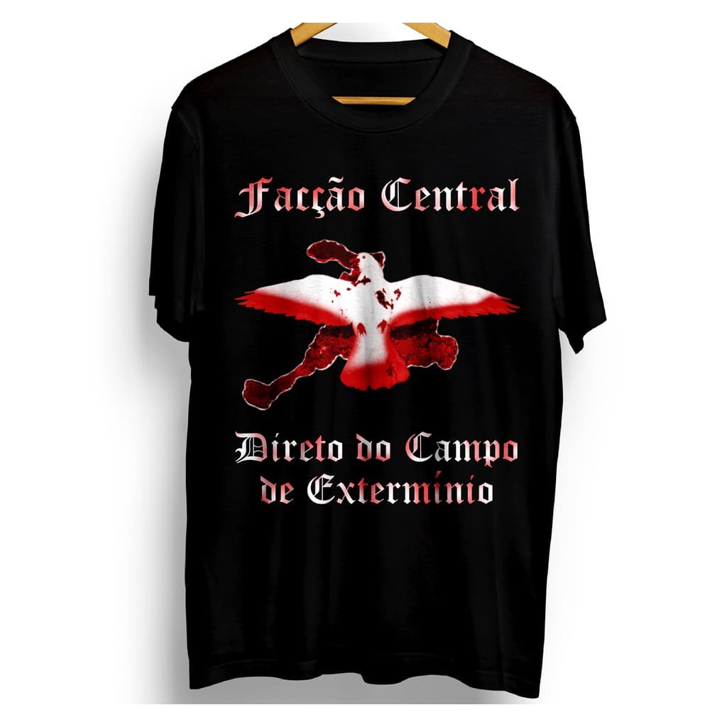 Camiseta Facção Central Direto Do Campo de Extermínio camisa 100% algodão malha 30.1 tamanho grande Plus Size