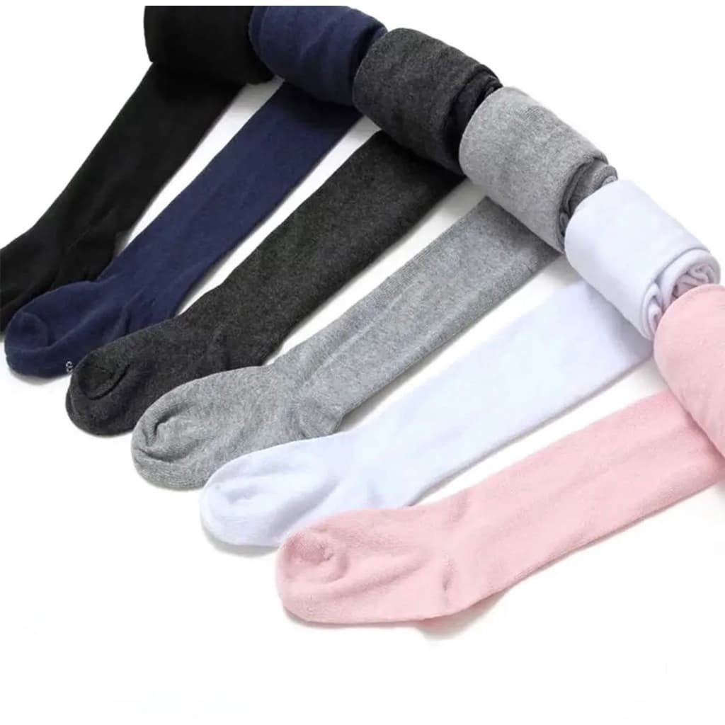 Kit 3 Meia Calça Infantil de Algodão Outono Inverno Fio 80 - Sortidas