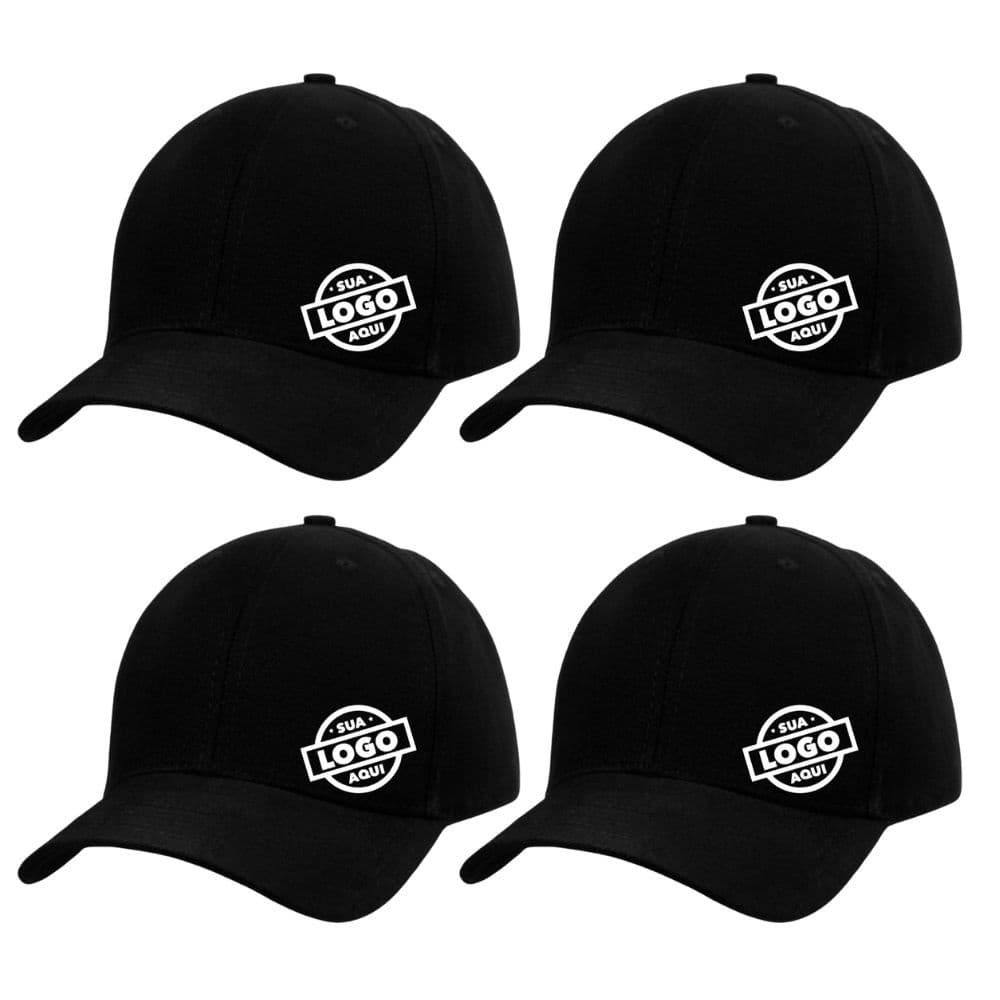 Kit 10 Bones Personalizado Sua Arte Logo Empresa Aba Curva