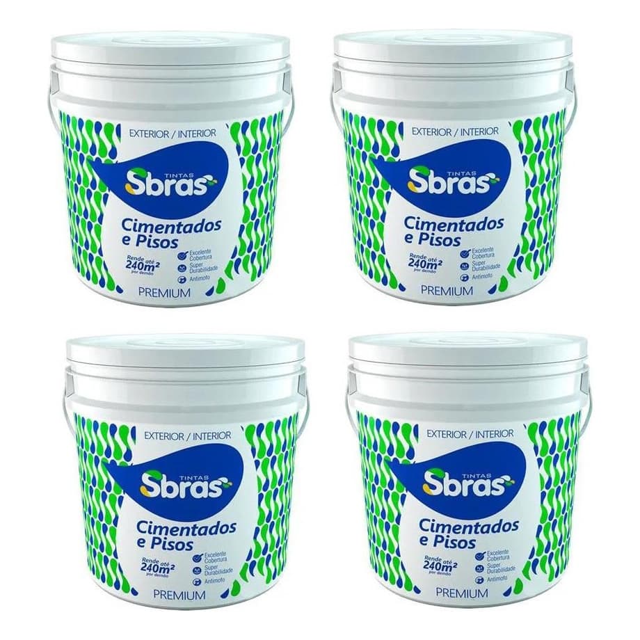 Kit 4 Tinta Cimentados Pisos  Marron 0110  - Sbras 3,6l