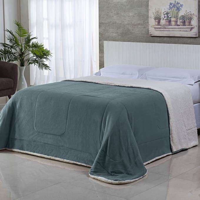 Cobertor Queen Sherpa Dupla Face Manta Soft Várias Cores