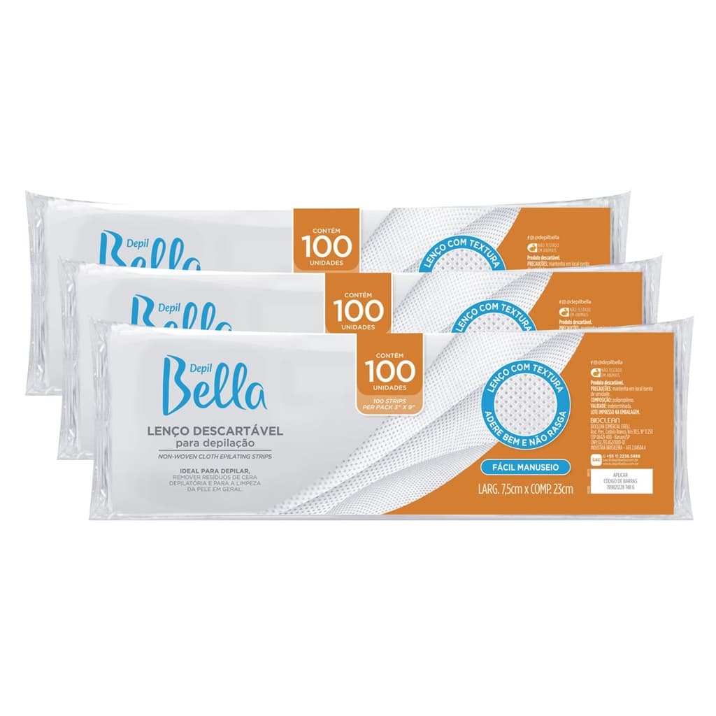 Papel para Depilacao Depil Bella c/300 Lenco Furadinho