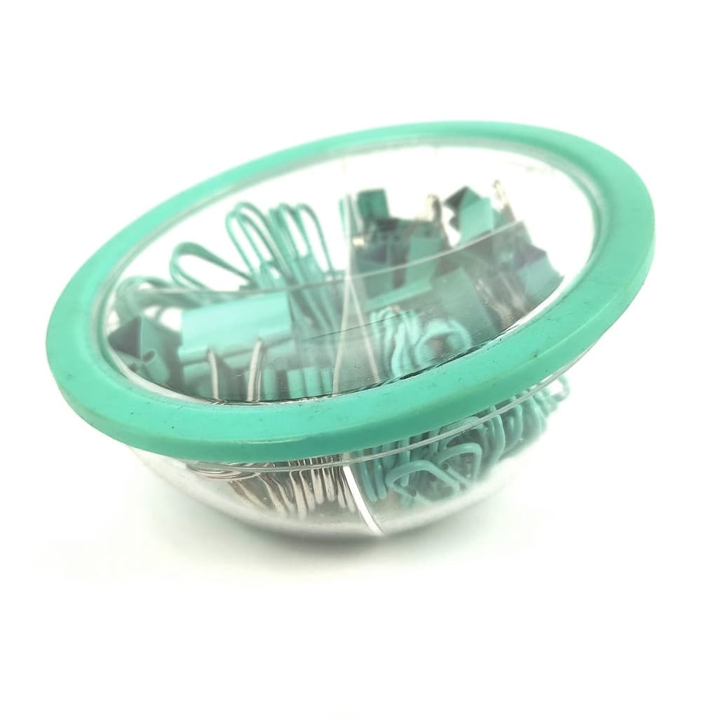 Kit Clips e Prendedor de Papel Aqua 86 peças