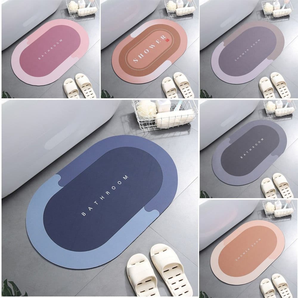 Tapete Oval Banheiro Antiderrapante Magico Absorvente Box