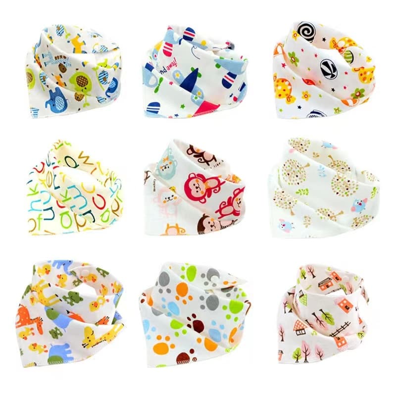Lenço de Babete Triângulo Lenço de Bebê Saliva Toalha de Dupla Camada Botão Snap Baby Scarf