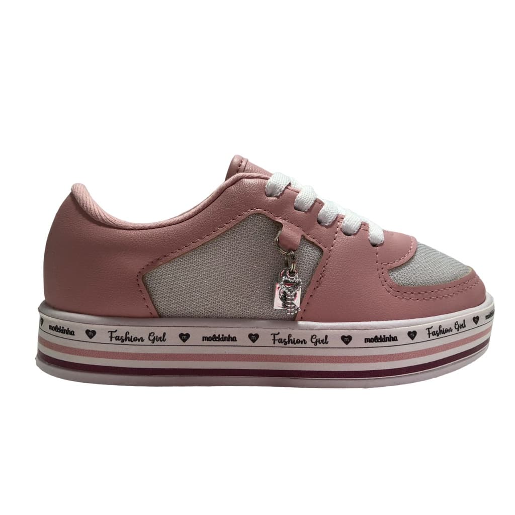 Tênis Infantil Feminino Molekinha 2520.1907 Detalhe Pingente