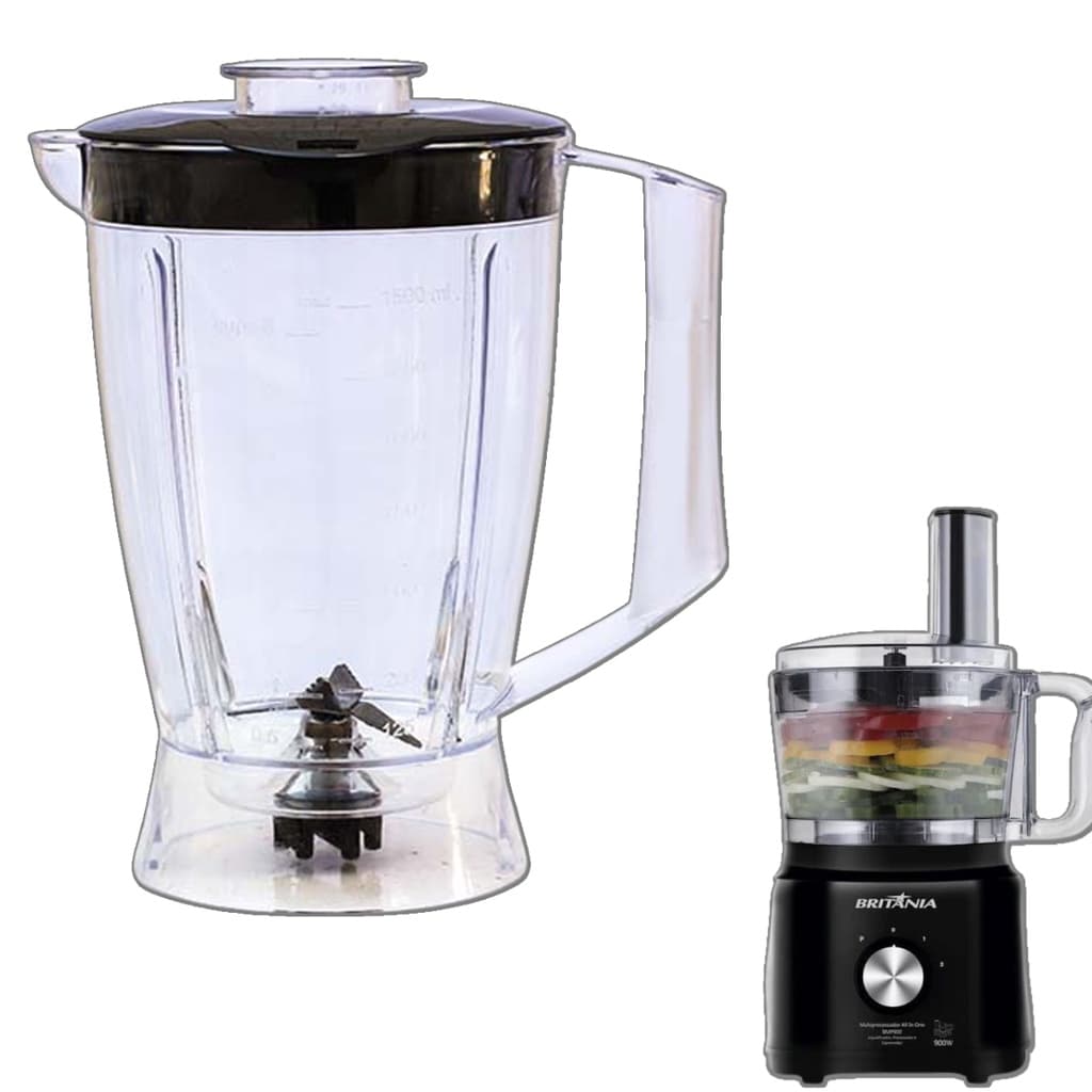 Copo Para Multiprocessador BMP 900P 900W 3 Em 1 All In One Tampa Preta Cristal