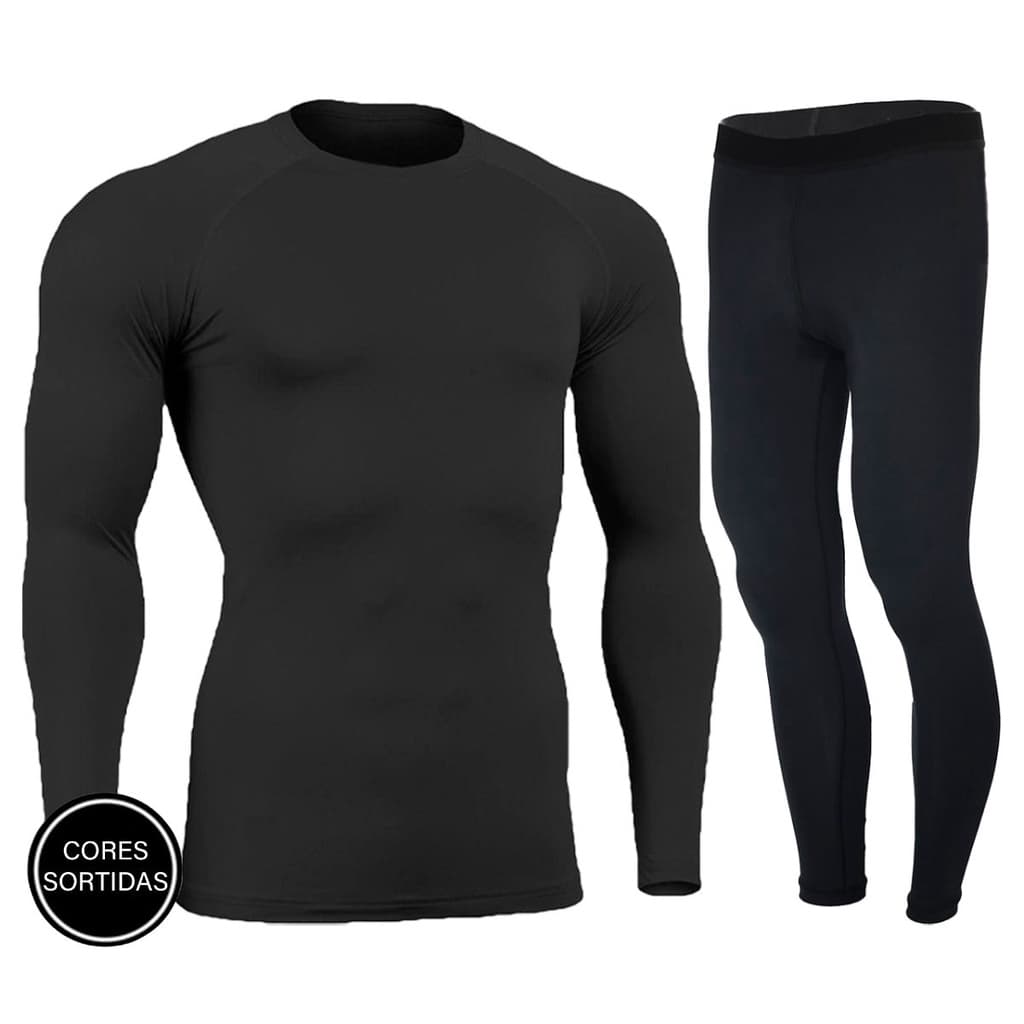 Kit 3 Conjunto Térmico Unissex Blusa + Calça Roupa Proteção UV Segunda Pele