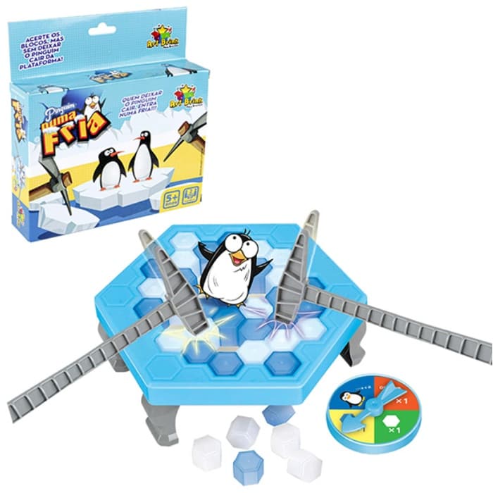 Jogo Infantil Mini Mesa Quebra Gelo Pinguim Numa Fria