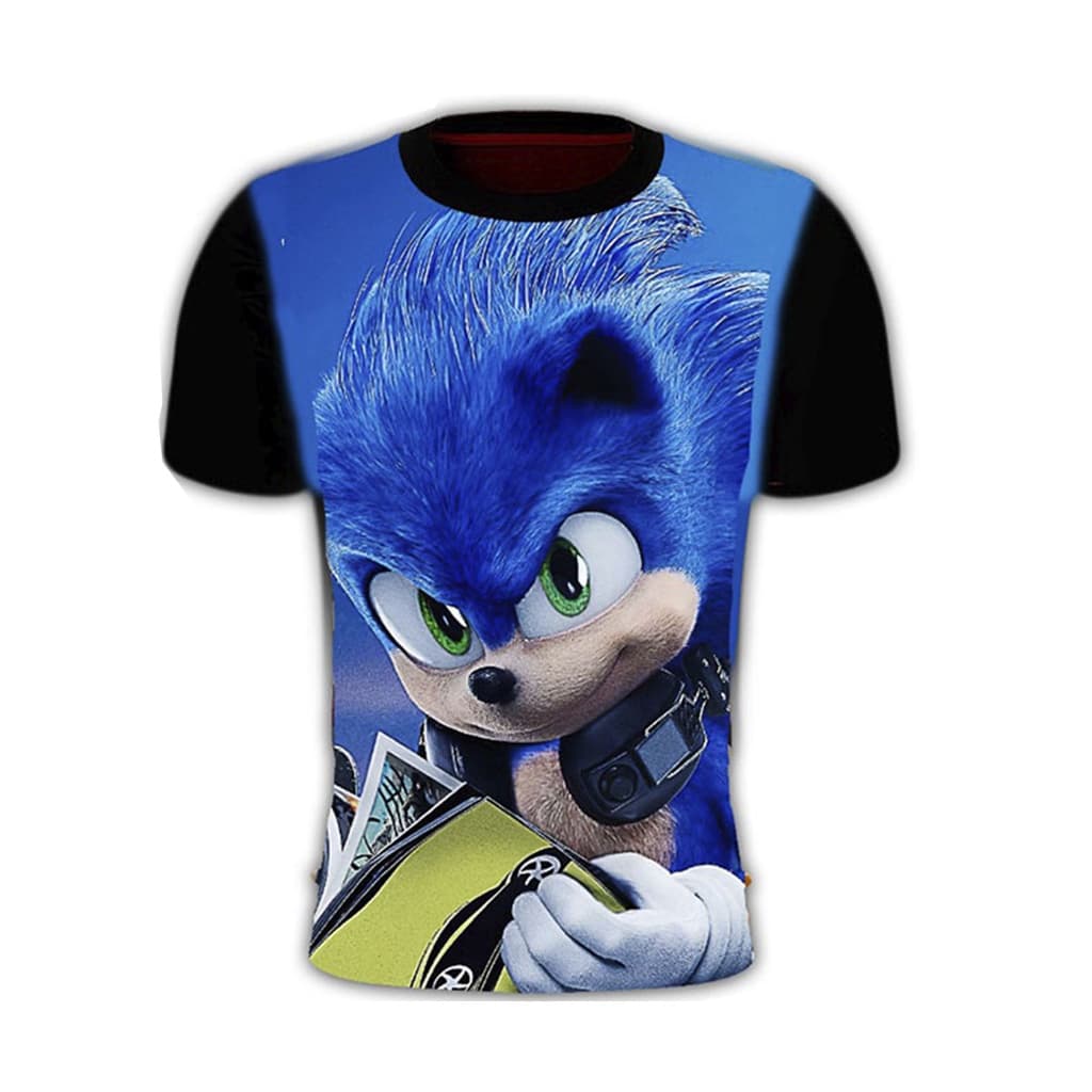 Camisetas Infantil Menino Sonic Do Tamanho 6 Ao 14 Promoção