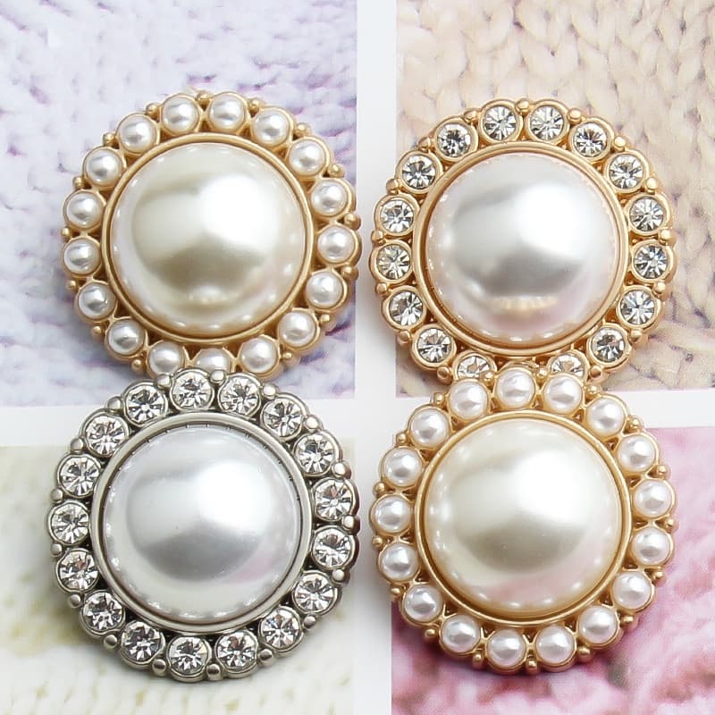 10 Peças Botões de Roupas Moda Botões de Costura Acessórios Botões Pérola Dourada Botões de Vestido de Senhora Decoração de Camisa Botões de Metal