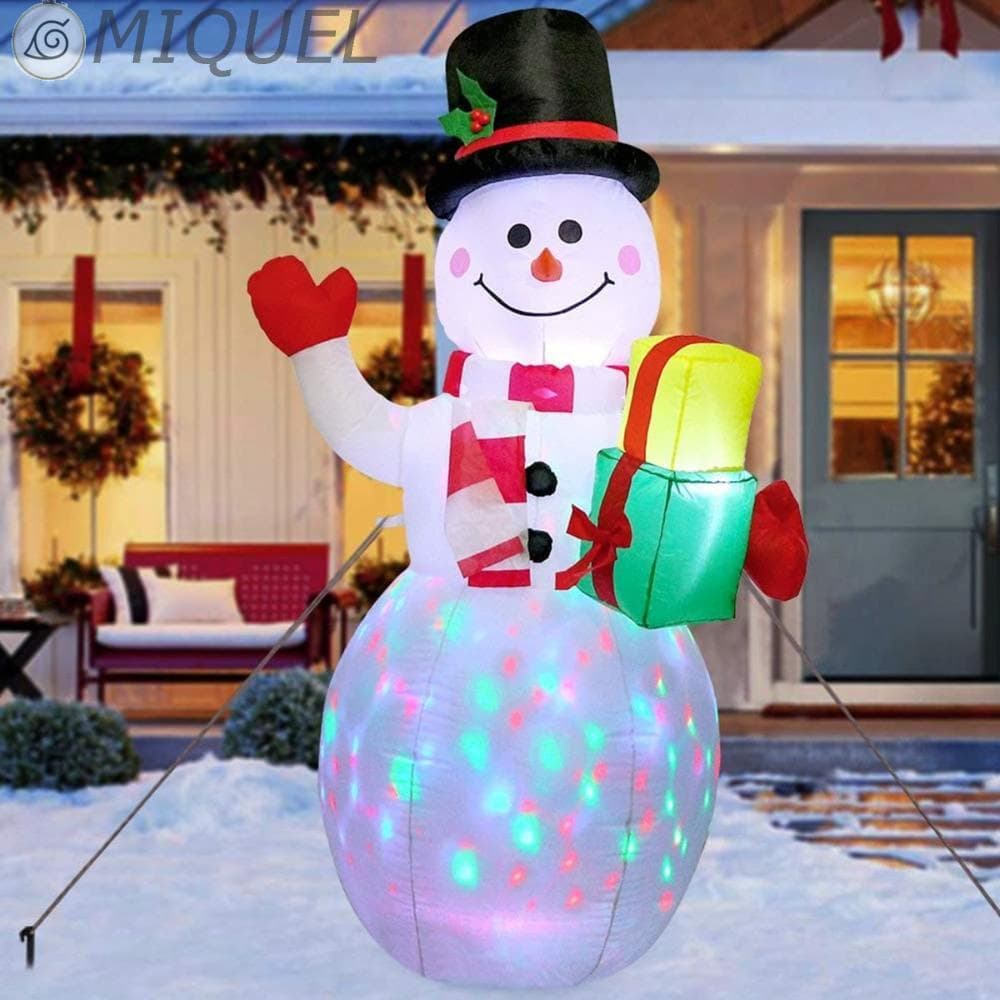 Boneco De Neve Inflável Com Luzes Led Giratório Para Decoração De Natal Miquel