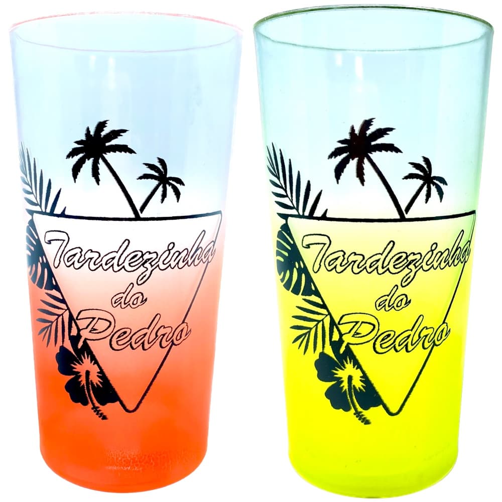 90 Copos Longdrink 320ml  Personalizados Fret e Vers Degrade