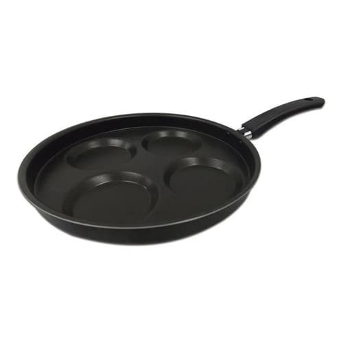 Frigideira Multiuso P/ Ovos 4 Divisórias Antiaderente Preto