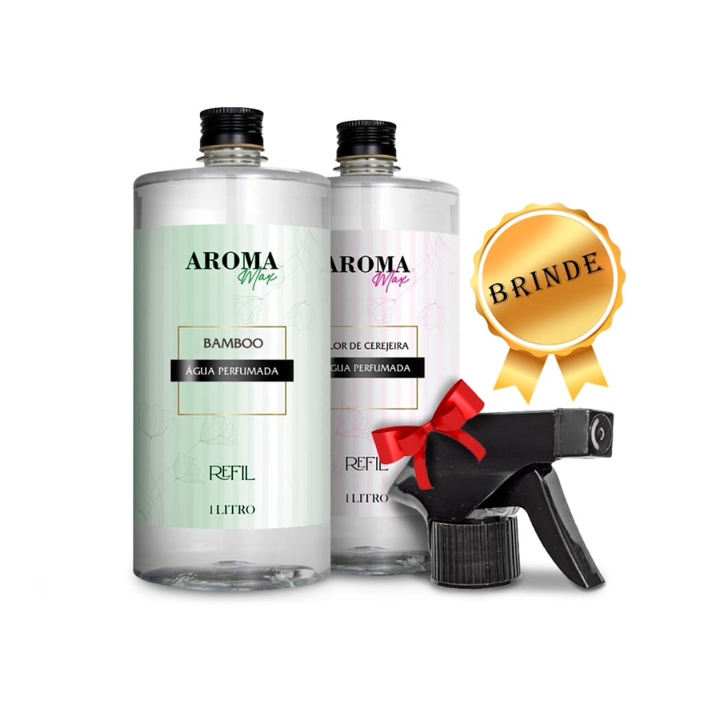 Kit 2 Home Spray Água De Cheiro Perfumada Aromatizador Com 1 Borrifador Perfume Ambiente Para Lençois Roupas E Tecidos 1000ml Lojas Roupas Sacolas Presentes Não Agride O Tecidos