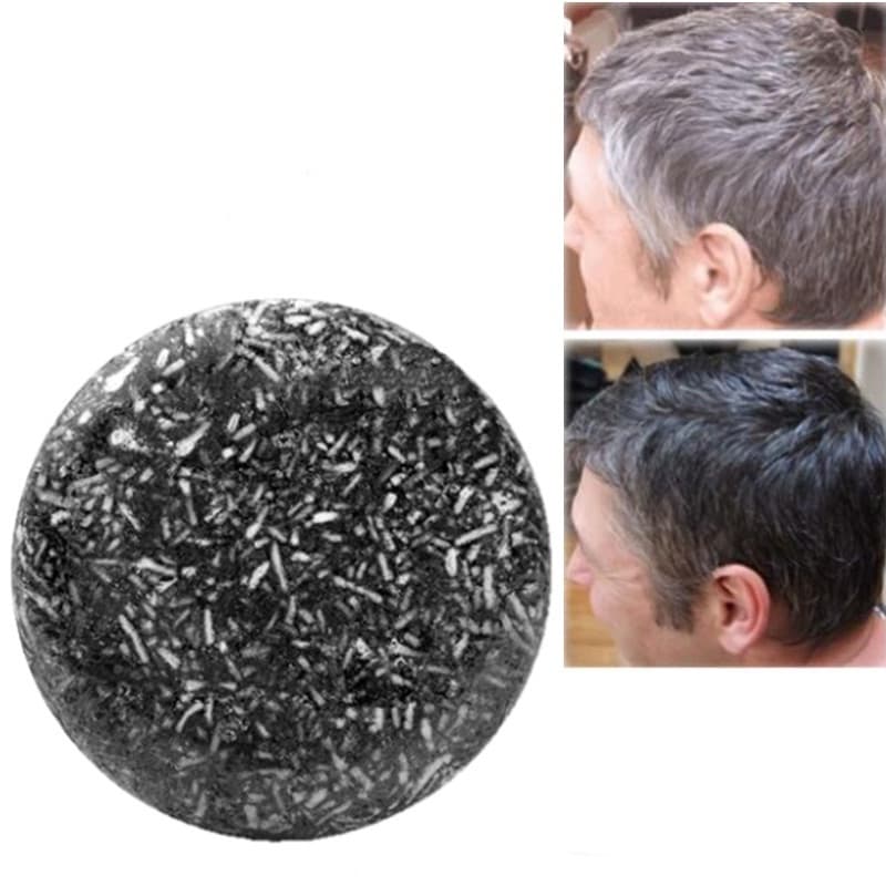Sab茫o Shampoo Escuro Para Cabelo Preto Branco Repara莽茫o Bar Tintura Cinza Rosto Corpo 60g Condicionador Natural