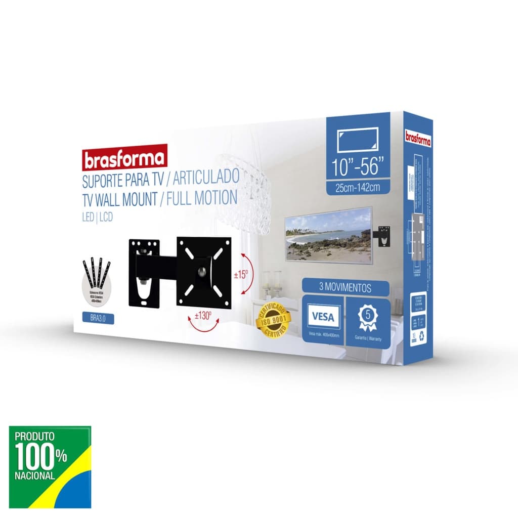 Suporte Bi-articulado Para Tv 10 A 56 Bra3.0