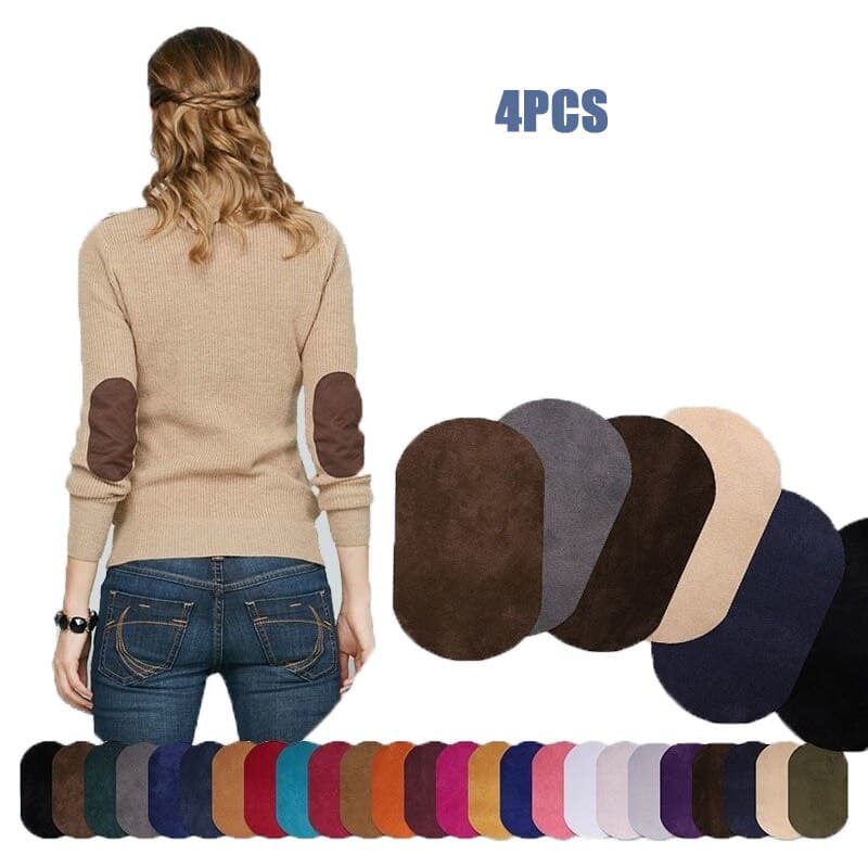 Adesivos De Tecido De Camurça De 4 Peças Cotovelo Ferro De Joelho E Appliques De Reparo De Costura Para Camiseta Jeans