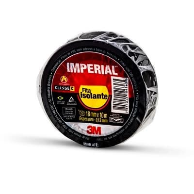 Fita isolante 3m imperial de 18mm com 10 metros preta