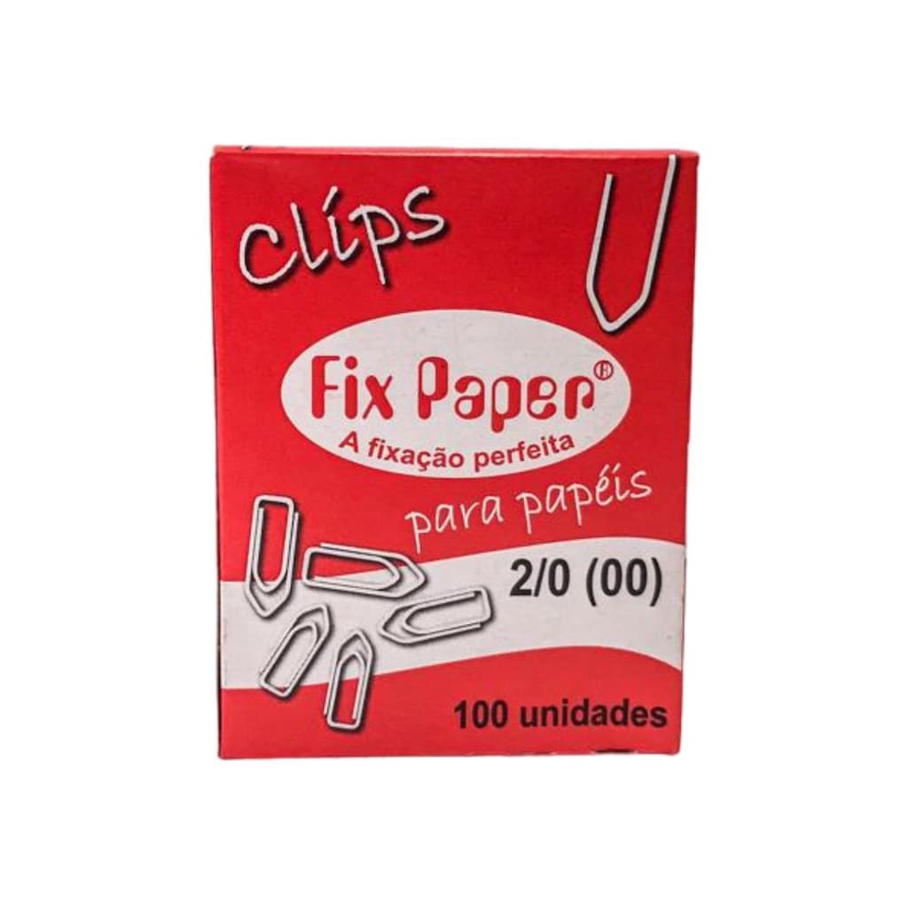 Clips para Papel Galvanizado 2/0 com 100 unidades Fix Paper