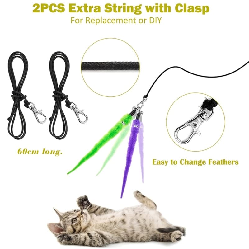 Conjunto Estone De 13 Varinhas E Acessórios Para Gatos , Substituições De Penas De Minhocas , Recargas De Varinha