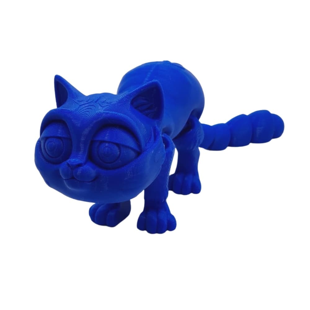Gato articulado flexível impressão 3D Azul