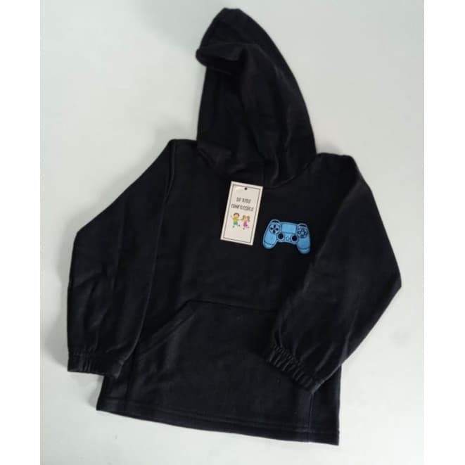 Casaco Masculino Infantil de Moletom Estampa controle ps3 ps4 Blusa de frio canguru