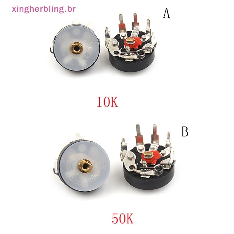 XBBR 10pcs Potenciômetro RV12MM 10K 50K De Rádio Com Quente