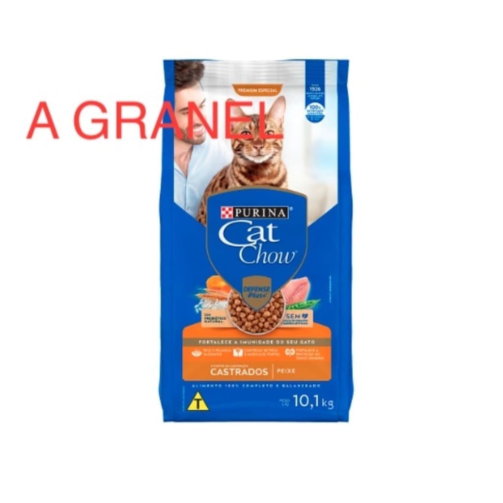 Ração Cat Chow A Granel Para Gatos Castrados Peixe 1 kg