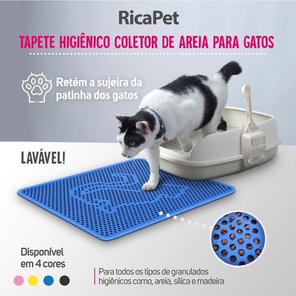 Tapete pega areia de gato