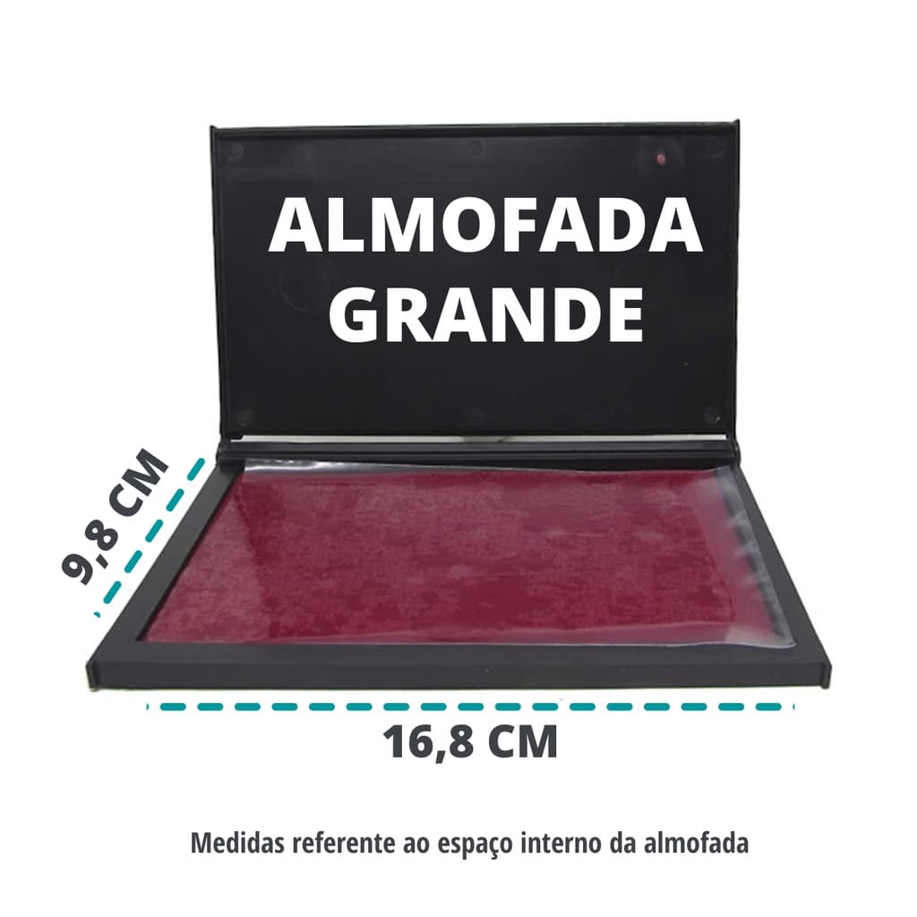 Almofada Para Carimbo Vermelha N4 Grande Carimbeira Recarregável