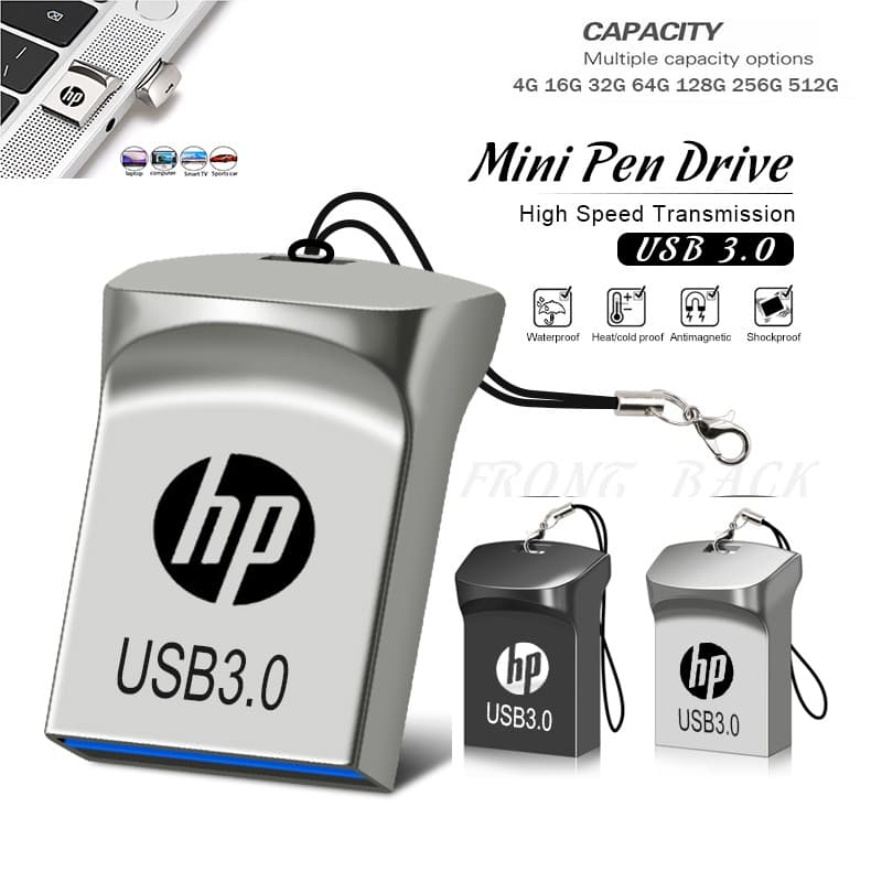 HP Super mini usb 3.0 Flash Drive De Alta Velocidade 16GB 64GB 128GB 256GB 512GB 1TB pendrive Stick Pequeno Disco u
